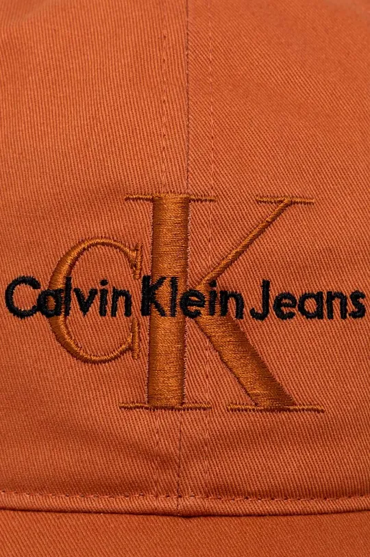 Βαμβακερό καπέλο του μπέιζμπολ Calvin Klein Jeans πορτοκαλί