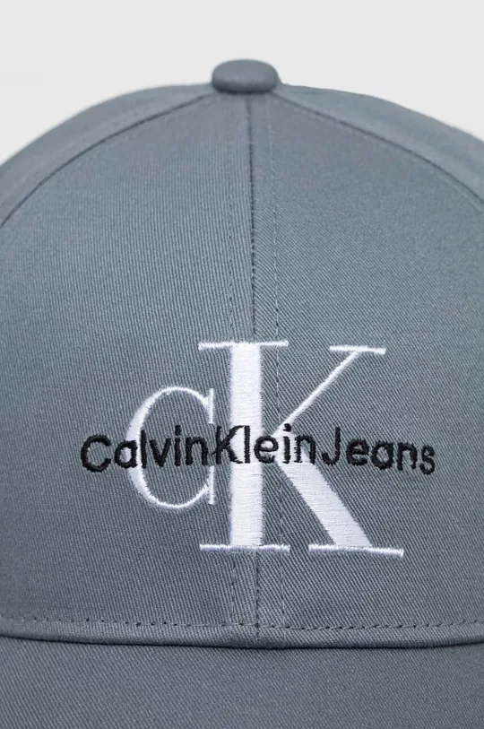 Calvin Klein Jeans czapka z daszkiem bawełniana niebieski