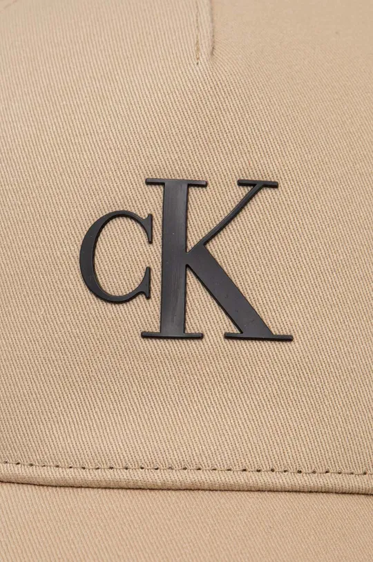 Bombažna bejzbolska kapa Calvin Klein Jeans bež
