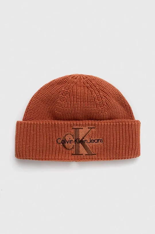 hnedá Bavlnená čiapka Calvin Klein Jeans Pánsky