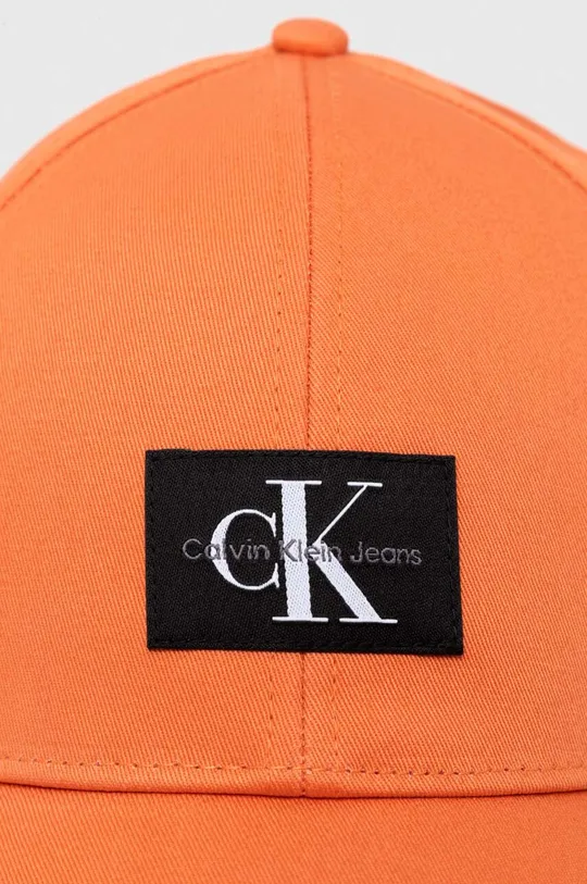 Bavlnená šiltovka Calvin Klein Jeans oranžová