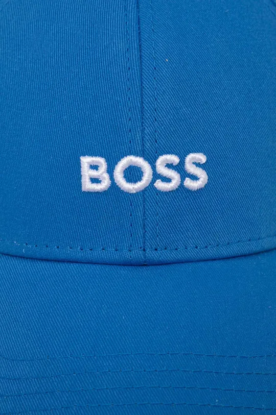 Bombažna bejzbolska kapa BOSS modra