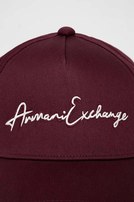 Armani Exchange berretto da baseball in cotone granata