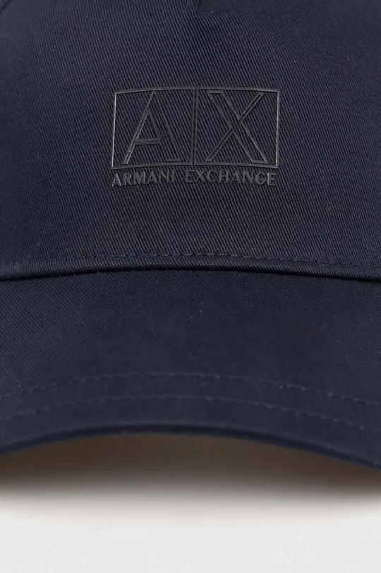 Βαμβακερό καπέλο του μπέιζμπολ Armani Exchange σκούρο μπλε
