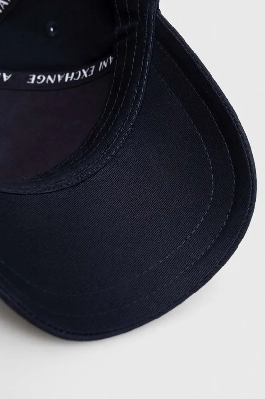 σκούρο μπλε Βαμβακερό καπέλο του μπέιζμπολ Armani Exchange