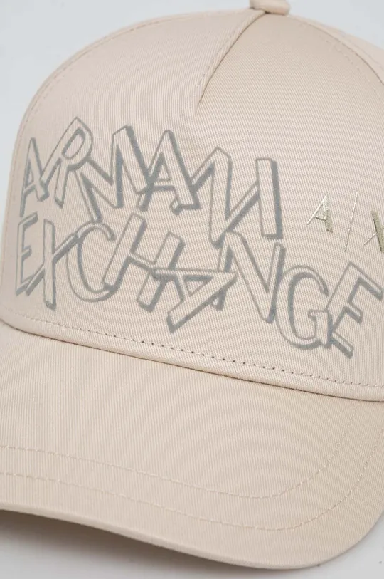 Pamučna kapa sa šiltom Armani Exchange bež