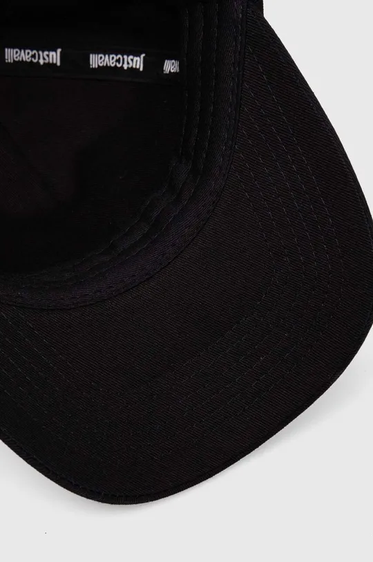 czarny Just Cavalli czapka z daszkiem bawełniana
