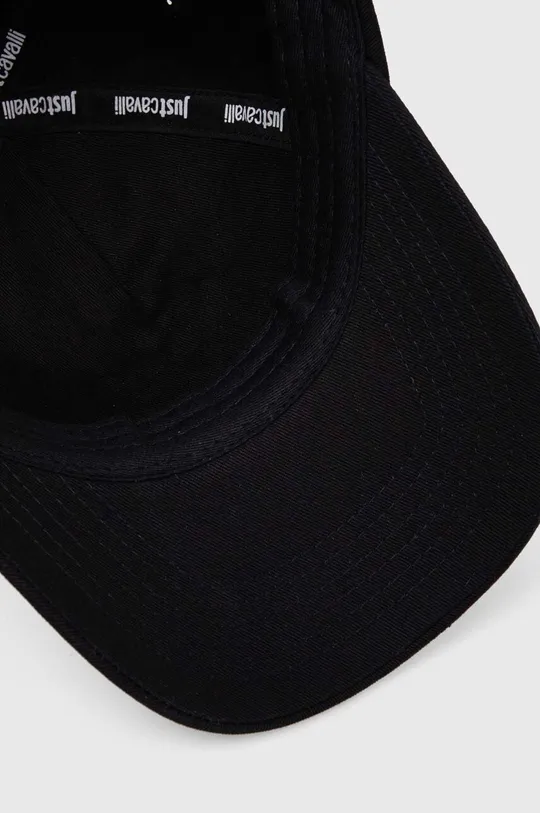czarny Just Cavalli czapka z daszkiem bawełniana