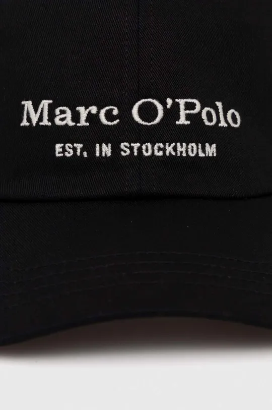 Βαμβακερό καπέλο του μπέιζμπολ Marc O'Polo μαύρο