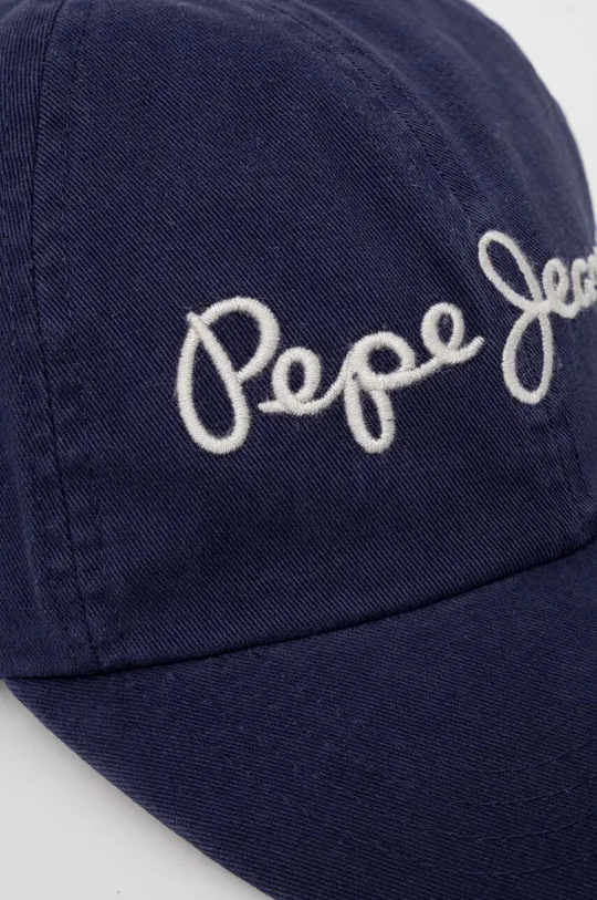 Bombažna bejzbolska kapa Pepe Jeans Gilbert mornarsko modra
