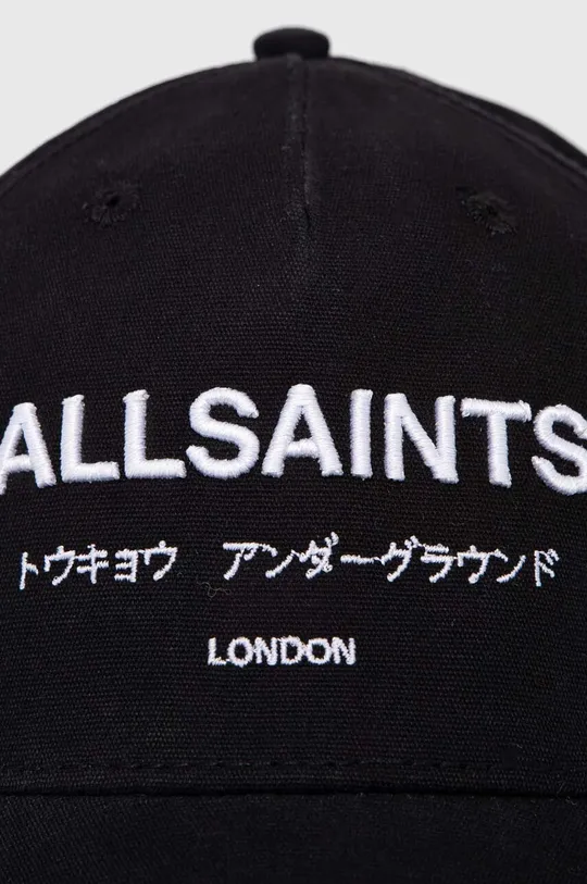 AllSaints czapka z daszkiem bawełniana czarny