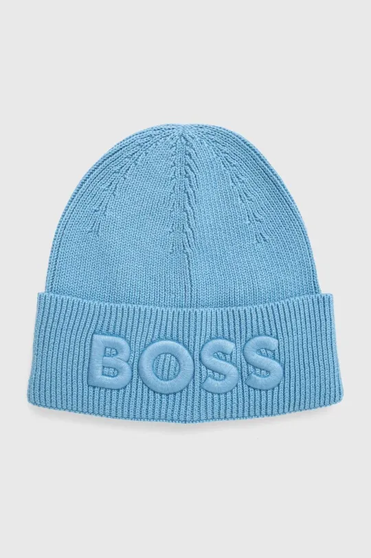 niebieski Boss Orange czapka z domieszką wełny BOSS ORANGE Męski