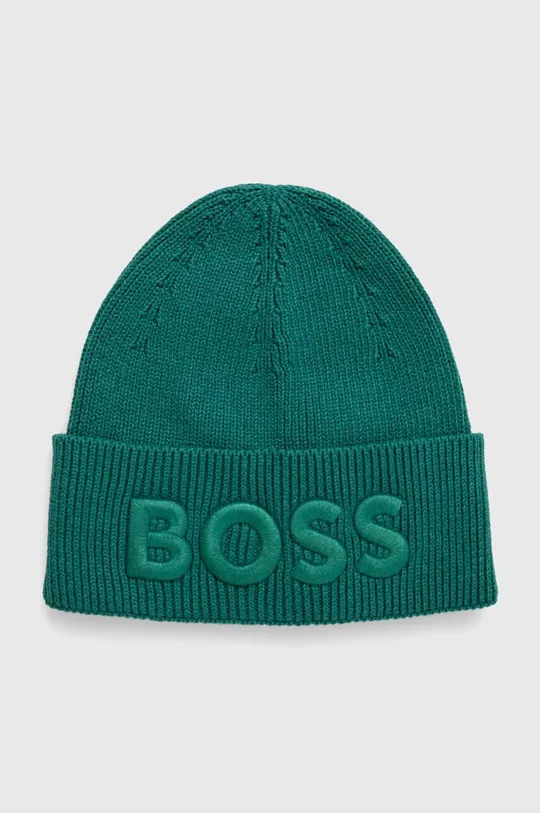 zielony Boss Orange czapka z domieszką wełny BOSS ORANGE Męski