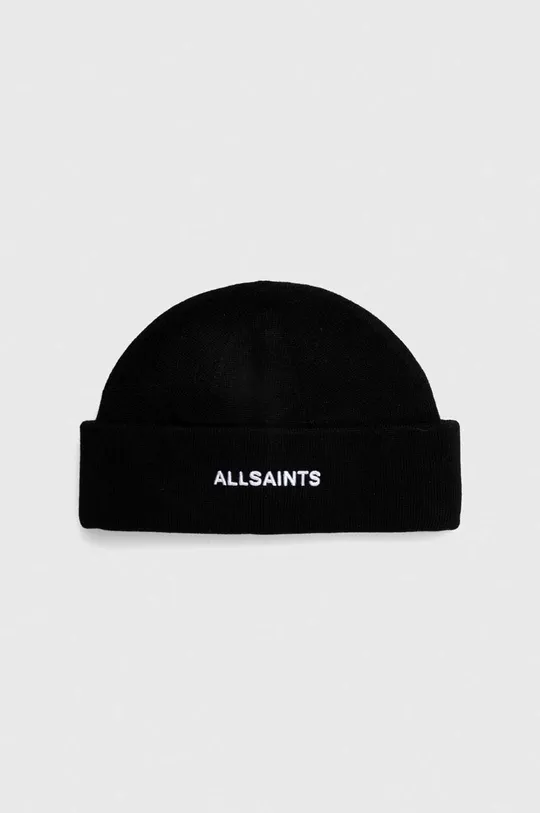 czarny AllSaints czapka z domieszką wełny Męski