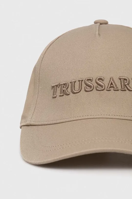 Βαμβακερό καπέλο του μπέιζμπολ Trussardi μπεζ