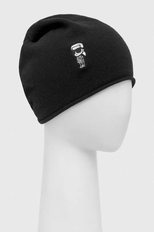 Karl Lagerfeld berretto in lana nero