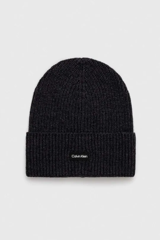 Calvin Klein czapka wełniana wełna czarny K50K510984