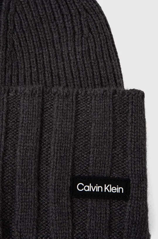 Calvin Klein czapka wełniana 57 % Wełna, 43 % Poliamid