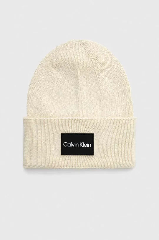 beżowy Calvin Klein czapka bawełniana Męski