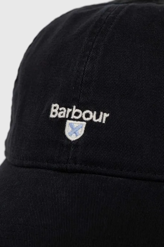 Памучна шапка с козирка Barbour черен