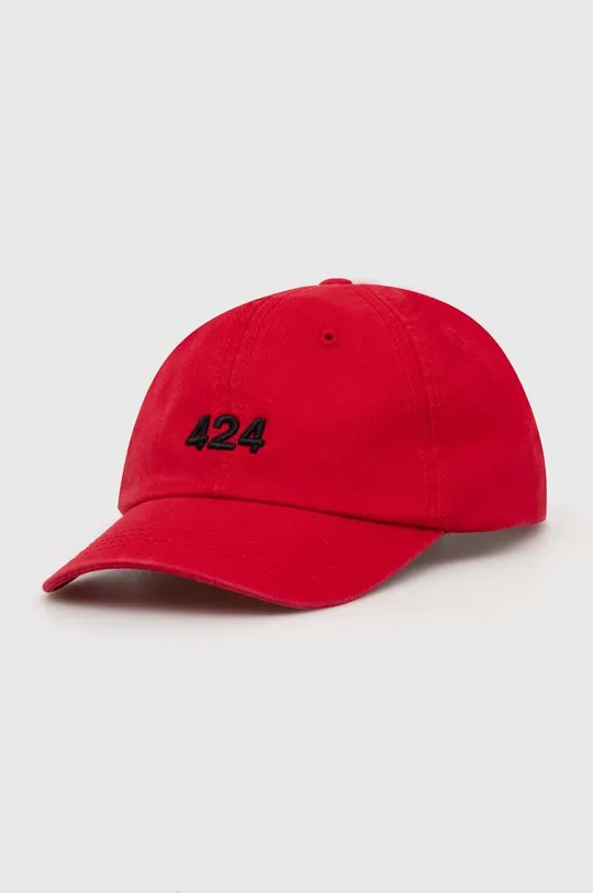 czerwony 424 czapka z daszkiem bawełniana Męski