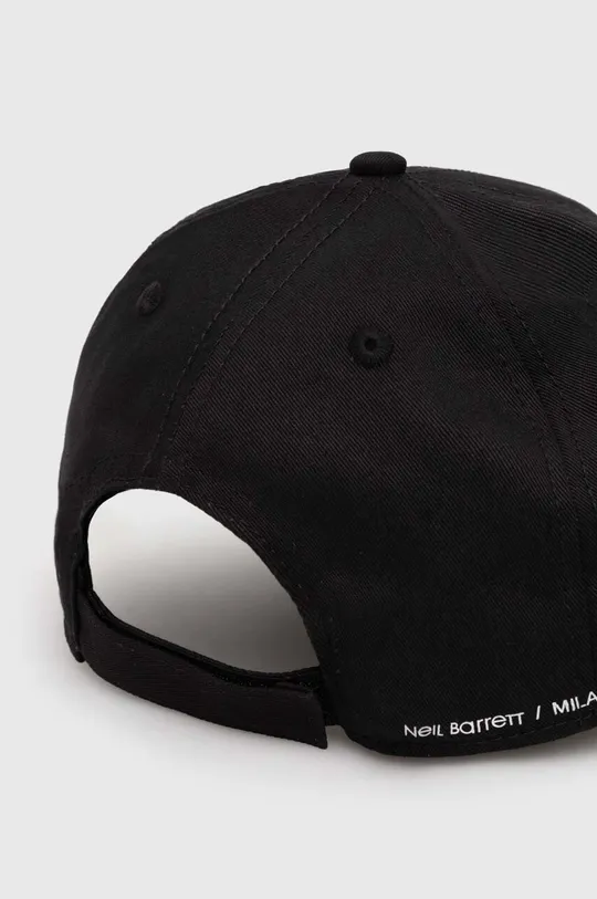czarny Neil Barett czapka z daszkiem TWILL SIX PANELS CAP