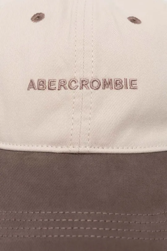 Βαμβακερό καπέλο του μπέιζμπολ Abercrombie & Fitch καφέ