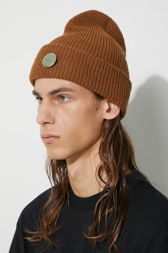 Μάλλινο σκουφί Engineered Garments Watch Cap καφέ 23F1H037.R03