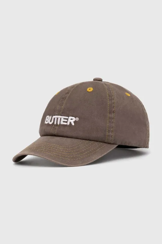 brązowy Butter Goods czapka z daszkiem bawełniana Rounded Logo 6 Panel Cap Męski