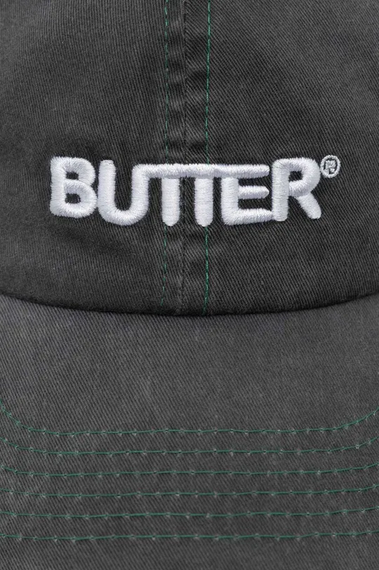 Хлопковая кепка Butter Goods Rounded Logo 6 Panel Cap серый