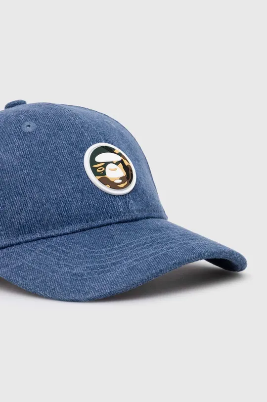 AAPE șapcă de baseball din bumbac Cotton Denim albastru