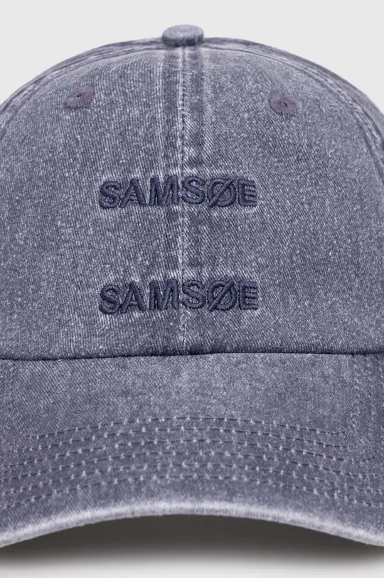 Хлопковая кепка Samsoe Samsoe тёмно-синий