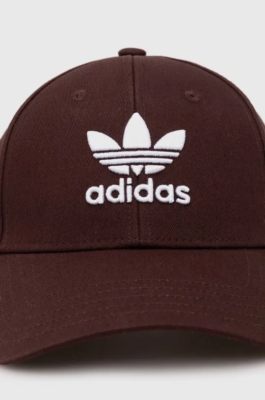 adidas Originals czapka z daszkiem bawełniana brązowy