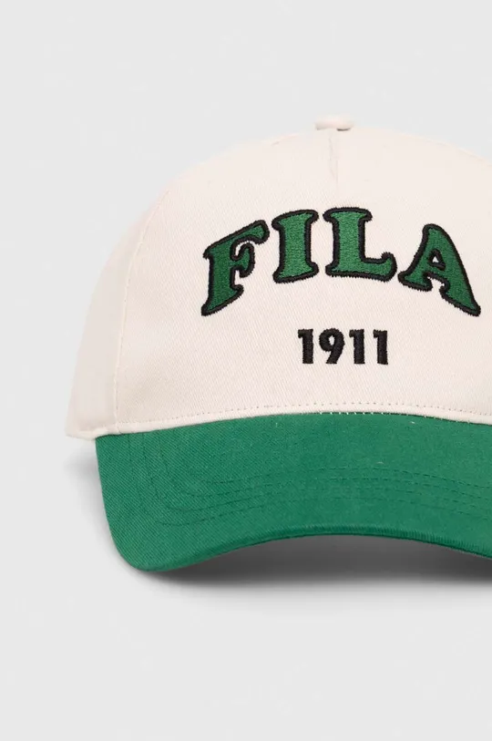Βαμβακερό καπέλο του μπέιζμπολ Fila πράσινο