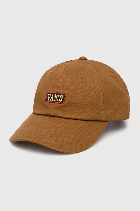 brązowy Vans czapka z daszkiem bawełniana Unisex