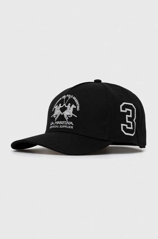 μαύρο Βαμβακερό καπέλο του μπέιζμπολ La Martina Unisex