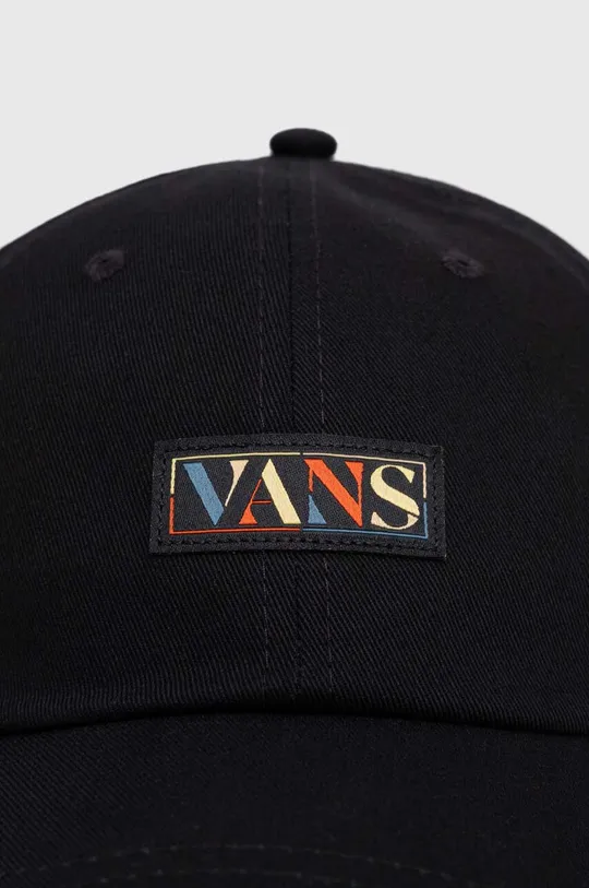 Βαμβακερό καπέλο του μπέιζμπολ Vans μαύρο