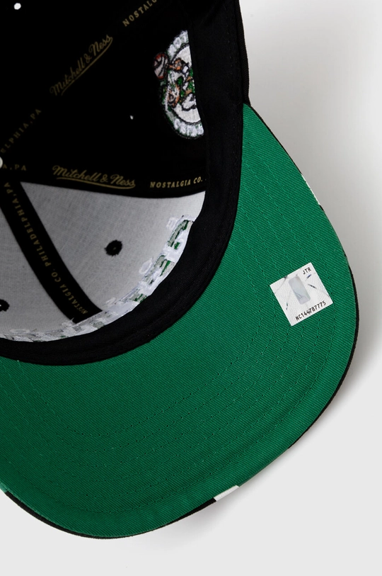 μαύρο Βαμβακερό καπέλο του μπέιζμπολ Mitchell&Ness BOSTON CELTICS