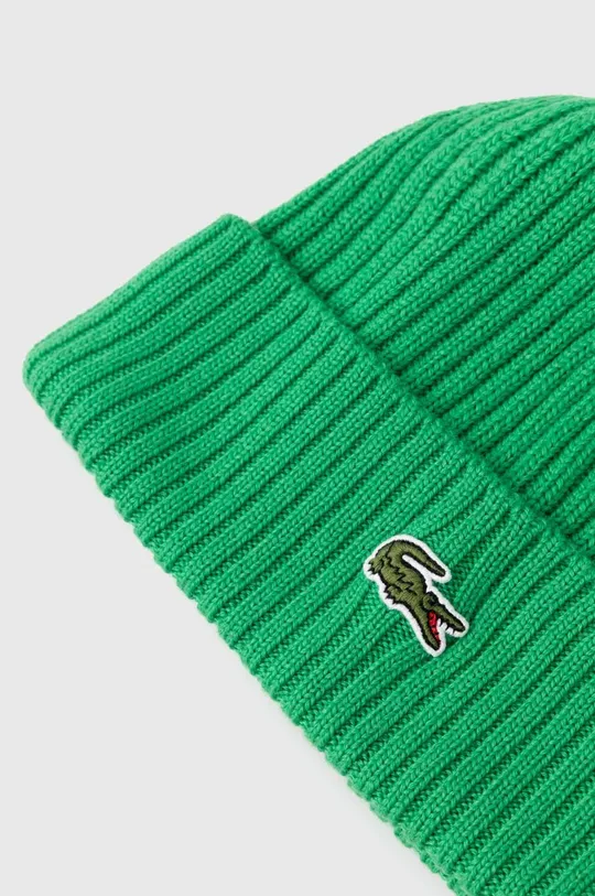 Вовняна шапка Lacoste зелений