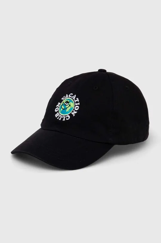 czarny On Vacation czapka z daszkiem bawełniana Unisex