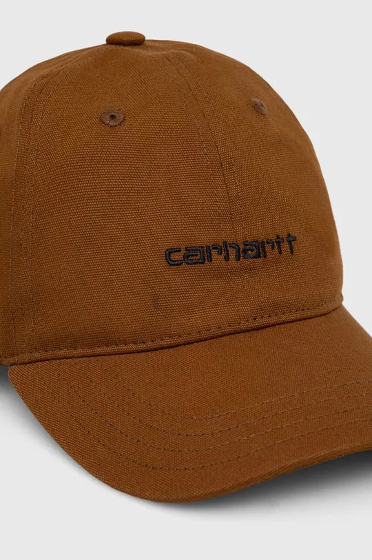 Βαμβακερό καπέλο του μπέιζμπολ Carhartt WIP καφέ