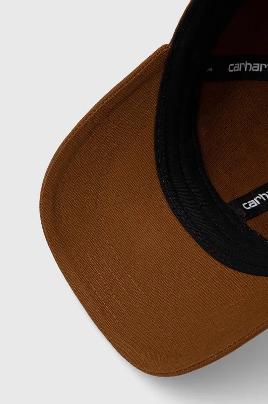 brązowy Carhartt WIP czapka z daszkiem bawełniana Canvas Script Cap