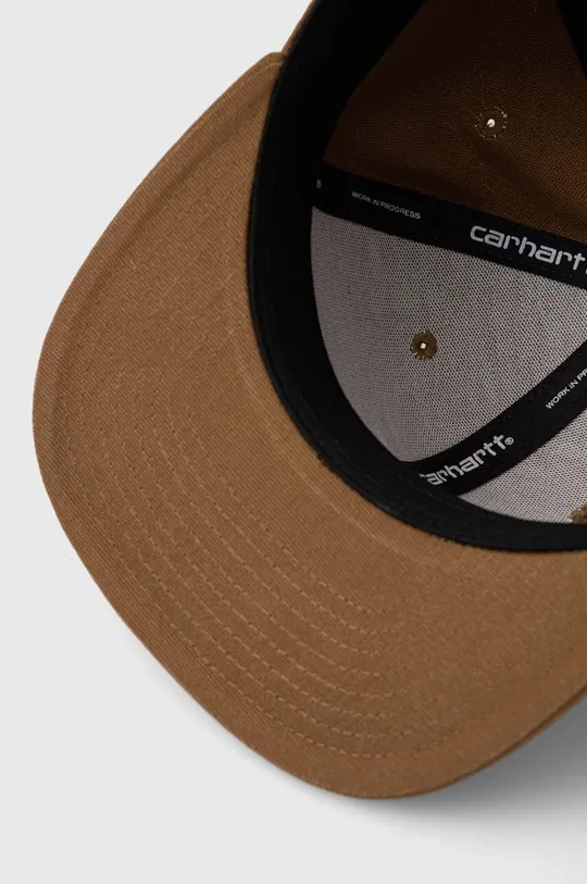 brązowy Carhartt WIP czapka z daszkiem bawełniana Logo Cap