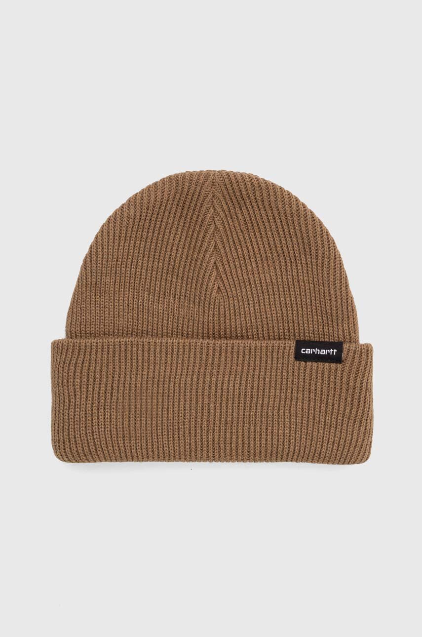 Carhartt WIP beanie brown color buy on PRM