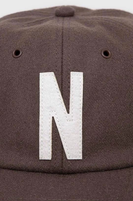Norse Projects czapka z daszkiem wełniana Wool Sports Cap brązowy