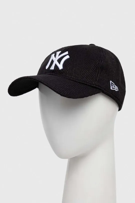 czarny New Era czapka z daszkiem z domieszką wełny Unisex