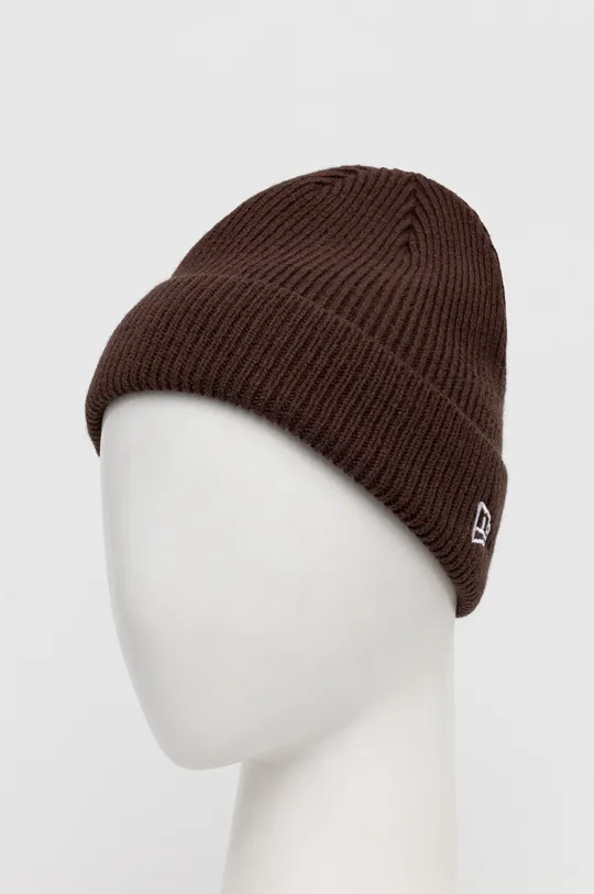 New Era czapka z domieszką wełny brązowy