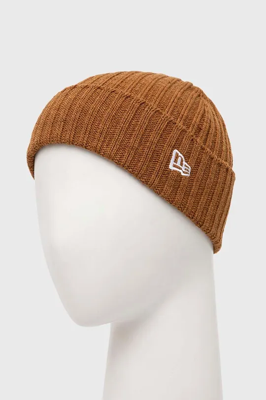 New Era czapka Cuff Beanie brązowy