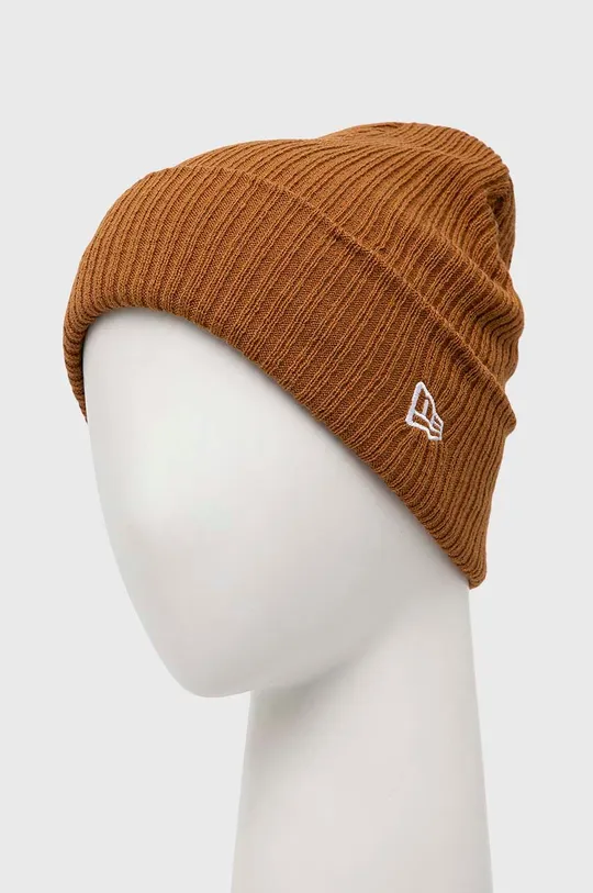 New Era czapka Cuff Beanie brązowy