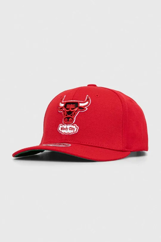 czerwony Mitchell&Ness czapka z daszkiem z domieszką wełny Unisex